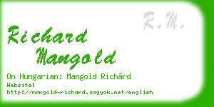 richard mangold business card