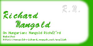 richard mangold business card